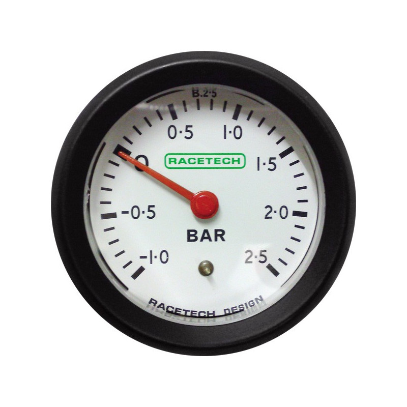 Manetă de turbo mecanică Racetech B2.5WL cu fundal alb, Ø52 mm - RT-B2,5WL - B2.5WL - 3661768037898